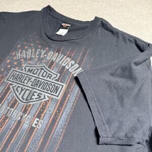 Harley-Davidson Shirt 3XL AD Farrow Columbus OH Patriotic Flag 3D Logo USA Made